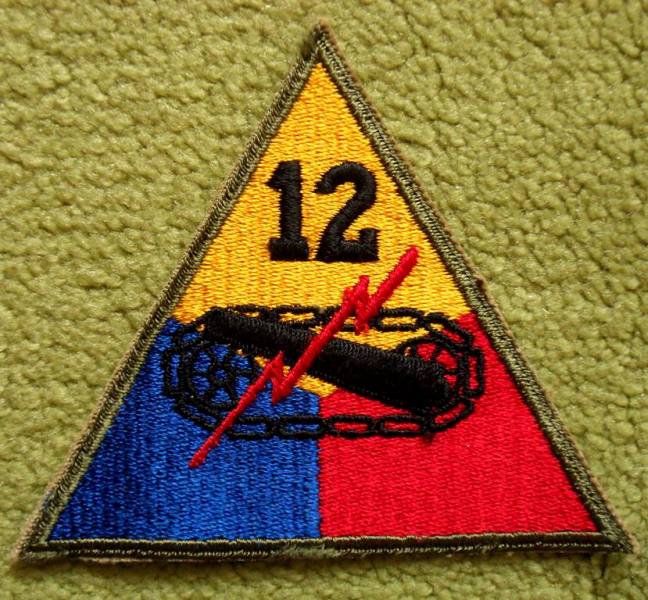 12th Armored Division Patch