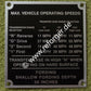 M998 Vehicle Max Speed Data Plate