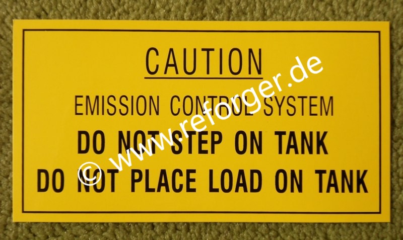 M151 Emission Control Fuel Tank Decal