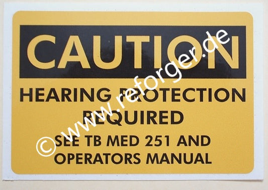 Hearing Protection Sticker HMMWV M998 Truck