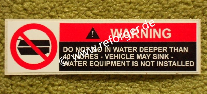 Decal, Deep Water Fording