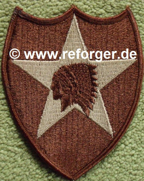 2nd Infantry Army Division Patch mit Indianerkopf