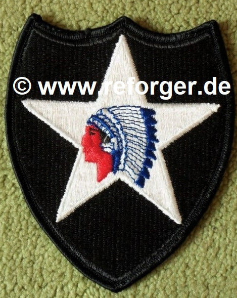 2nd Infantry Army Division Patch mit Indianerkopf 