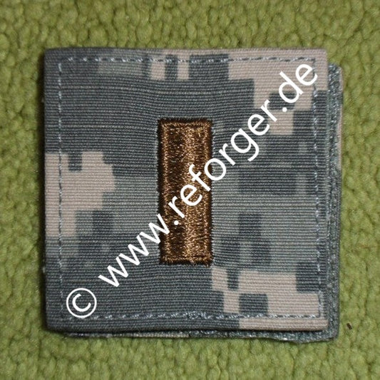 Rangabzeichen 2nd Lieutenant (2LT) für ACU-Uniformen im UCP (Universal Camouflage Pattern) oder AT-Digital Camouflage mit Velcro (Klettverschluss), offizielles militärisches Abzeichen