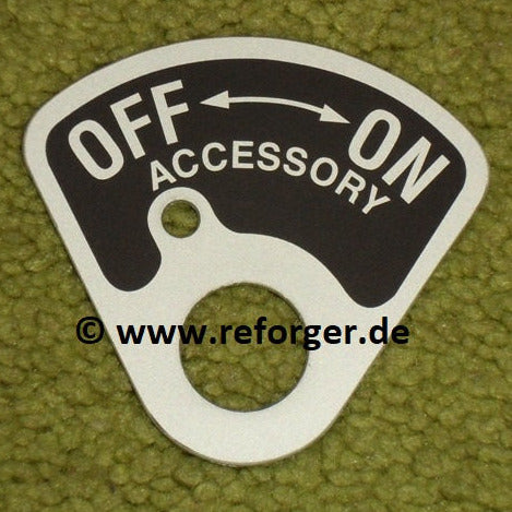 DATA PLATE ON/OFF ACCESSORY M35