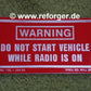 Warnaufkleber Do Not Start Vehicle