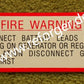 Sticker M-Series Fire Warning