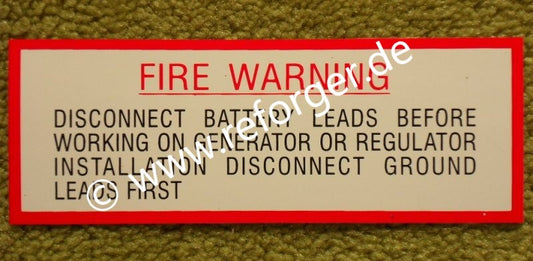 Sticker M-Series Fire Warning