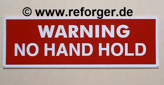 HMMWV M998 Vehicle Decal Warning No Hand Hold