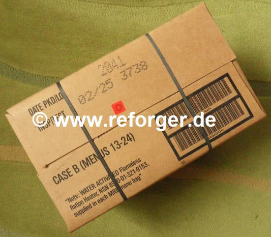 MRE-Karton US-Armee Meal Ready-to-Eat Notvorrat – Fertigmahlzeiten für Outdoor und Notfälle