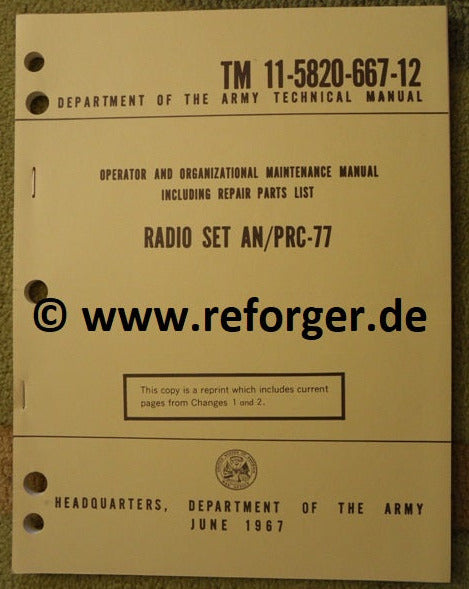 Finden Sie bei uns die besten Angebote für PRC-77 Bedienunganleitung Manual - exklusiv bei reforger military