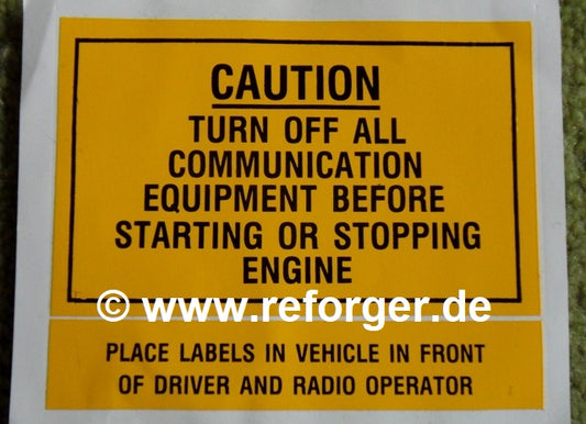 Decal Turn Off Communication Equipment