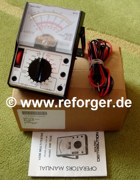 Mit dem Analog Multimeter HM-102S von Soltec erhalten Sie ein vielseitig nutzbares Messgerät, das sich für Arbeiten in mehreren Messbereichen hervorragend eignet - Exklusiv bei reforger military store