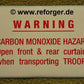 M998 Warning Notice Carbon Monoxide