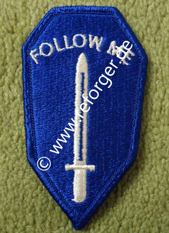 US Army Infantry School Patch mit Follow Me-Aufschrift – Full Color