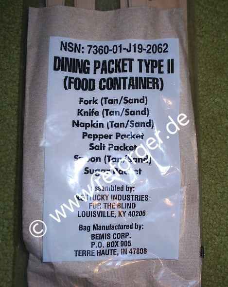 U.S. Military Flatware Dining Packet