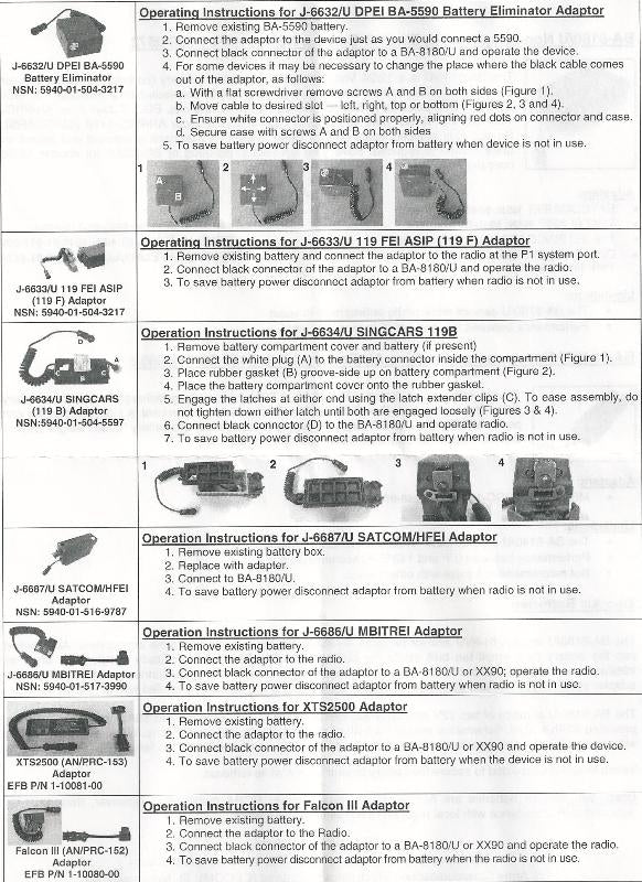 MBITR Multiband Radio Battery Adapter