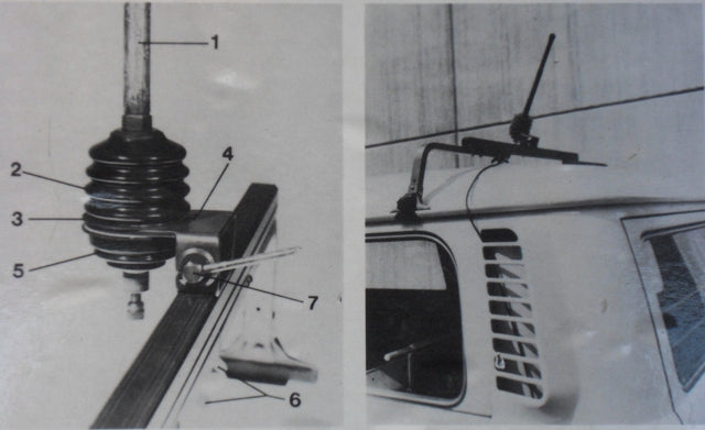 VW Bus Roof Mounted Military Antenna Bracket