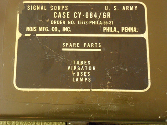 Signal Corps Box CY-684/GR 