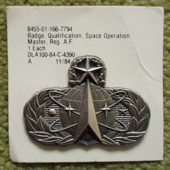 Space Operation USAF Master Qualification Badge Uniform Anstecker