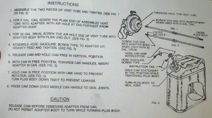 Gravity Feed Jerry Can Adapter Kit