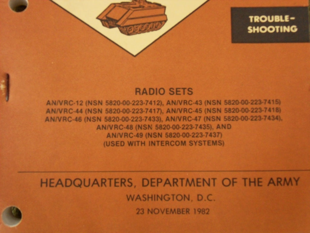 Manual Benutzerhandbuch AN/VRC Radio Sets TM 11-5820-401-10-2