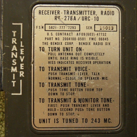 RT-278(A) URC-10 Search and Rescue Survival Radio