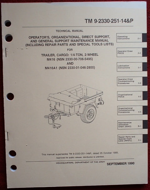 Manual Benutzerhandbuch für Trailer M416