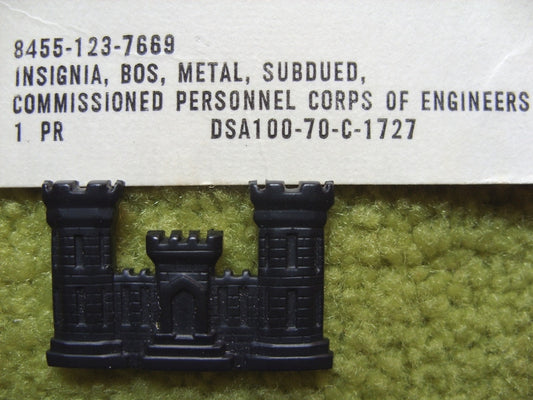 US Army Engineer Corps Kragenspiegel Branch Metall Pin für Pioniere – Symbolisiert durch die Burg der Ingenieur-Truppe